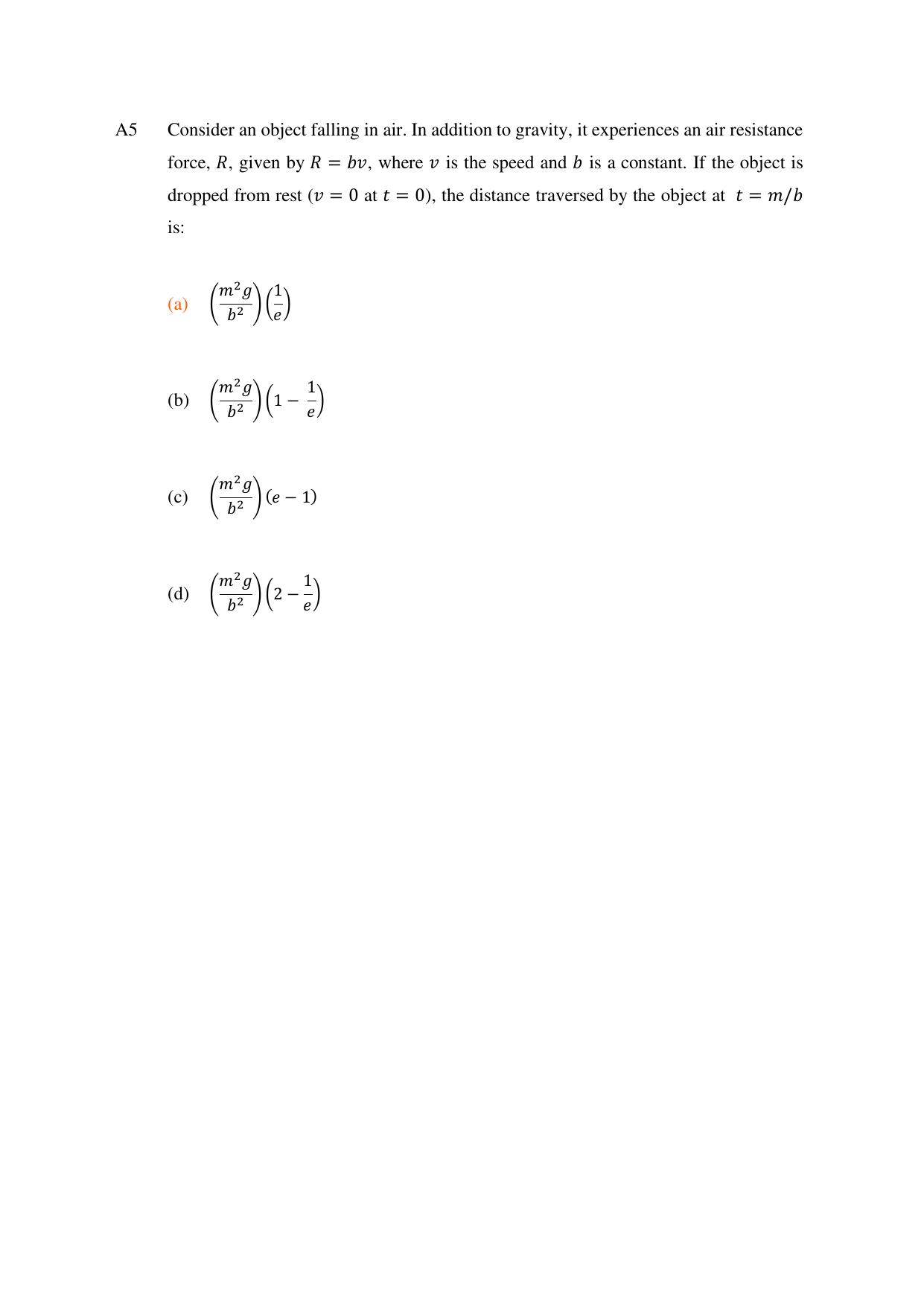 TIFR GS 2024 IPhD Question Paper - Page 5