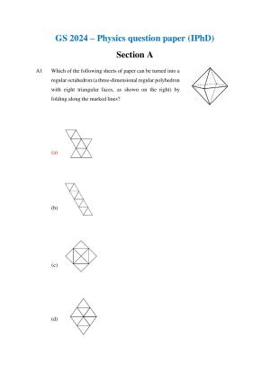 TIFR GS 2024 IPhD Question Paper