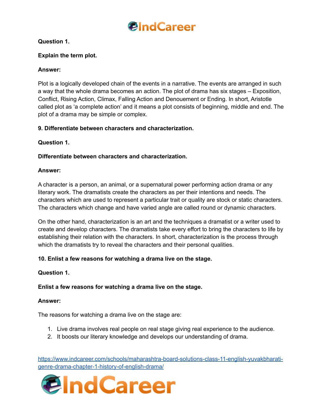 Maharashtra Board Solutions Class 11-English Yuvakbharati (Genre-Drama): Chapter 1- History of English Drama - Page 6