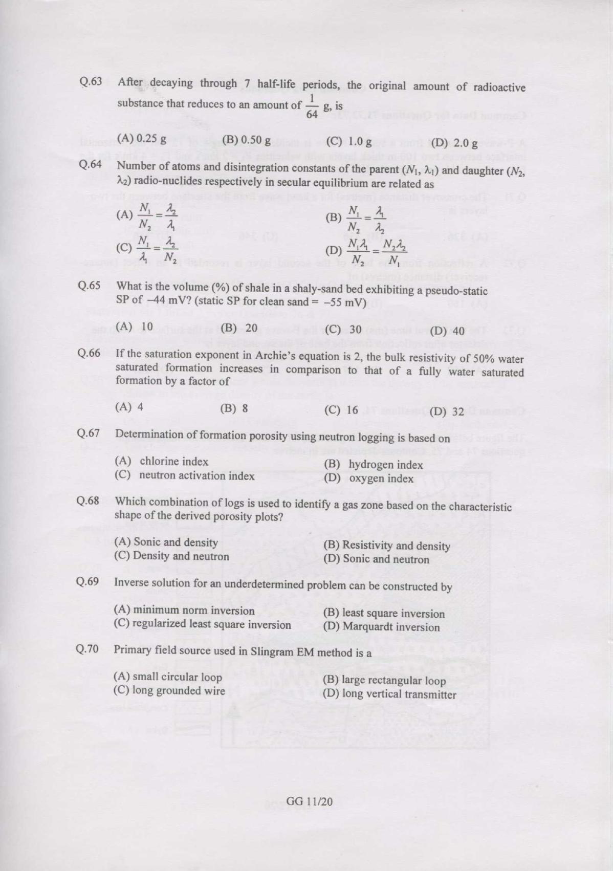 GATE 2007 Geology and Geophysics (GG) Question Paper with Answer Key - Page 11