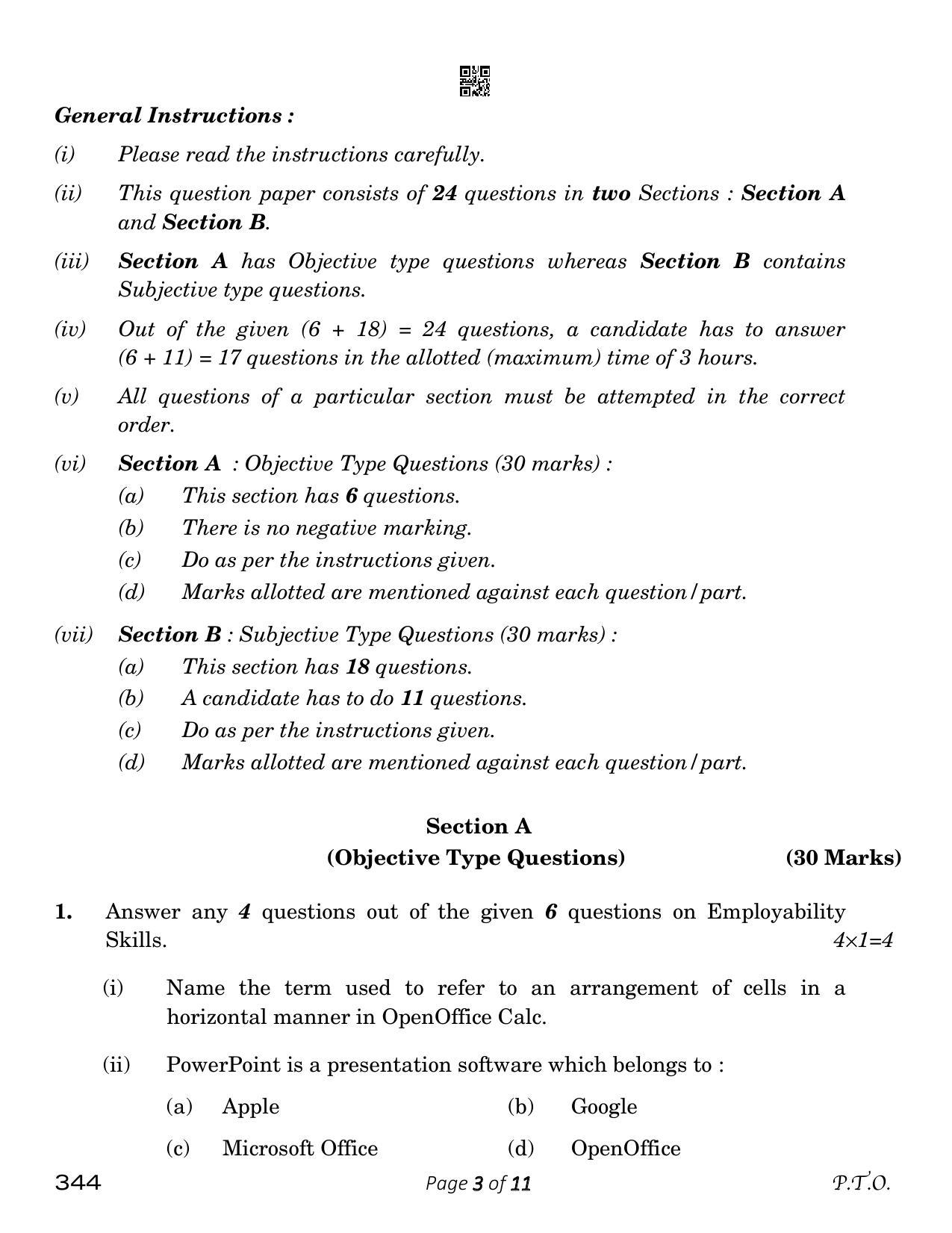 CBSE Class 12 Electronics Technology (Compartment) 2023 Question Paper - Page 3