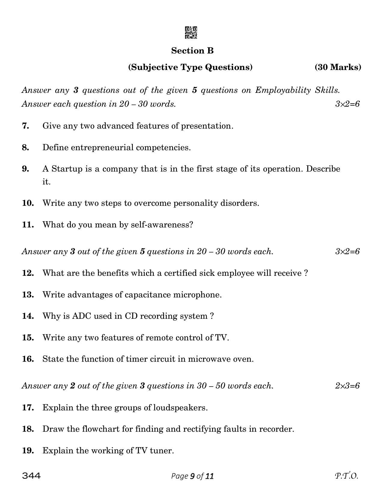 CBSE Class 12 Electronics Technology (Compartment) 2023 Question Paper - Page 9