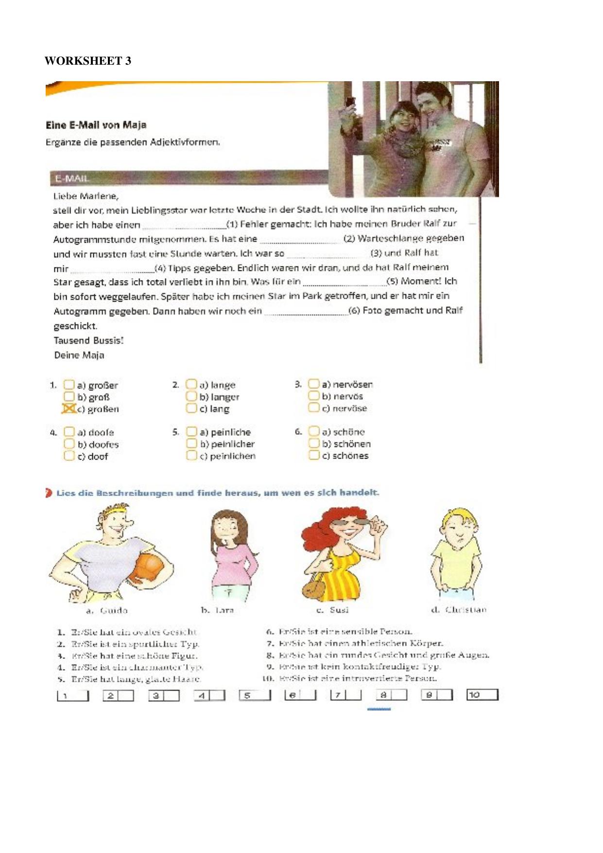 CBSE Worksheets for Class 10 German Assignment 3 - Page 1