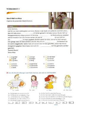 CBSE Worksheets for Class 10 German Assignment 3