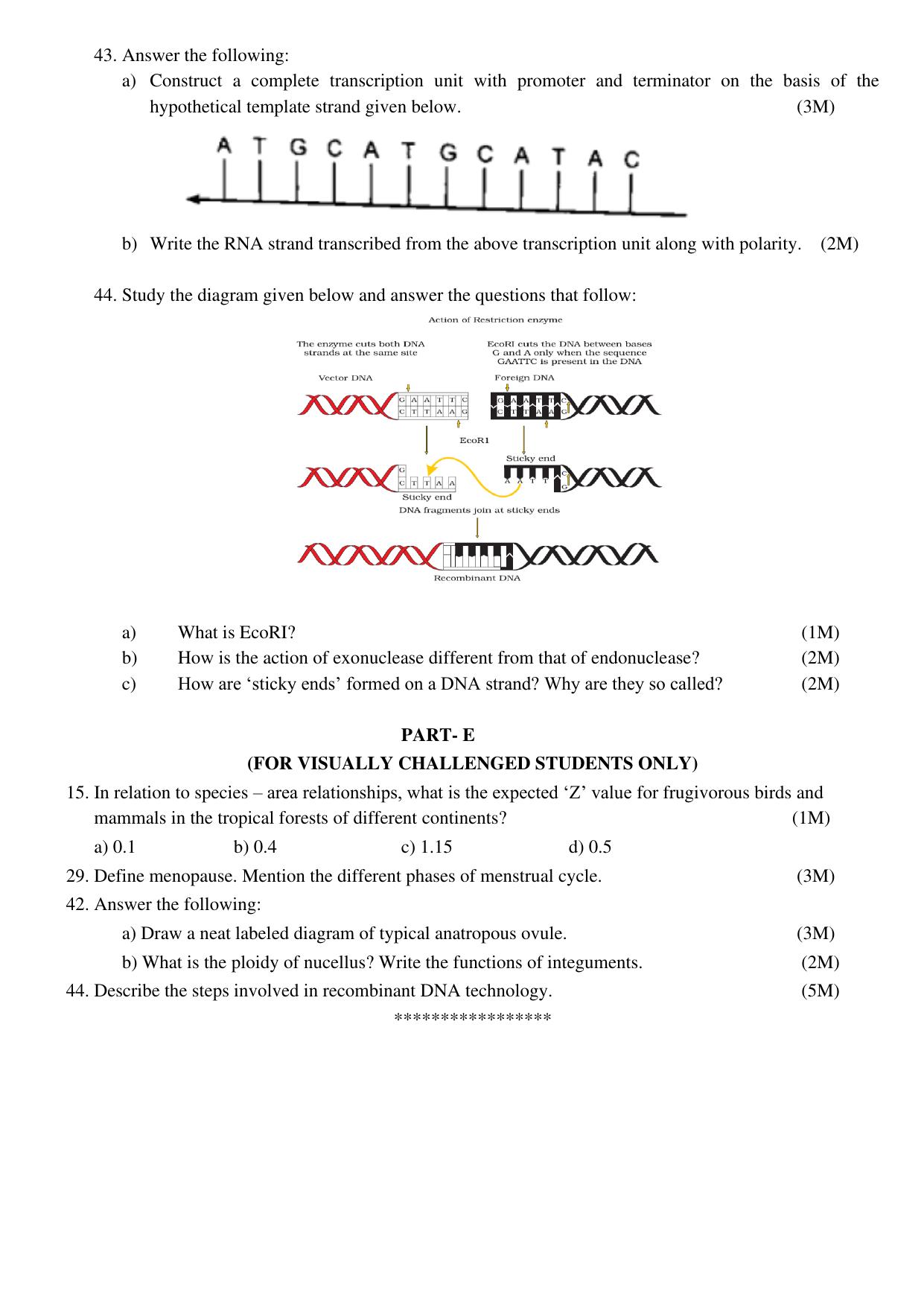 Karnataka II PUC Biology Model Question Paper II 2025 - Page 5
