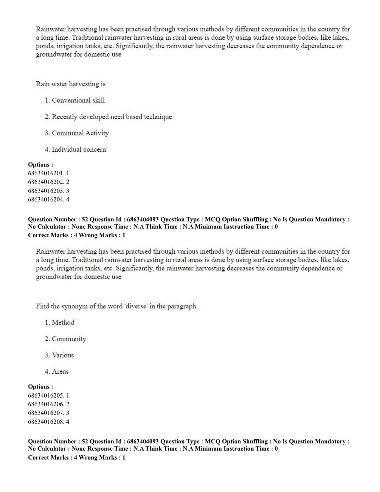 CUET PG 2023: COQP05 – B.Ed. Languages (Hindi) - Shift 1 (05-06-2023) Question Paper - Page 54