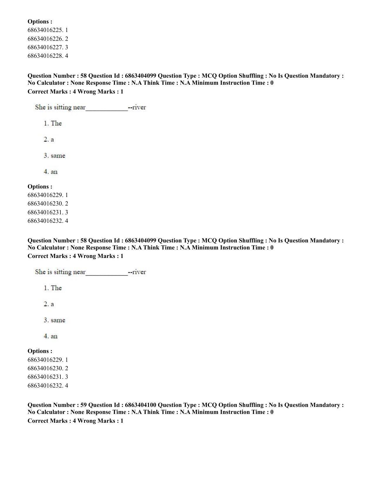 CUET PG 2023: COQP05 – B.Ed. Languages (Hindi) - Shift 1 (05-06-2023) Question Paper - Page 60