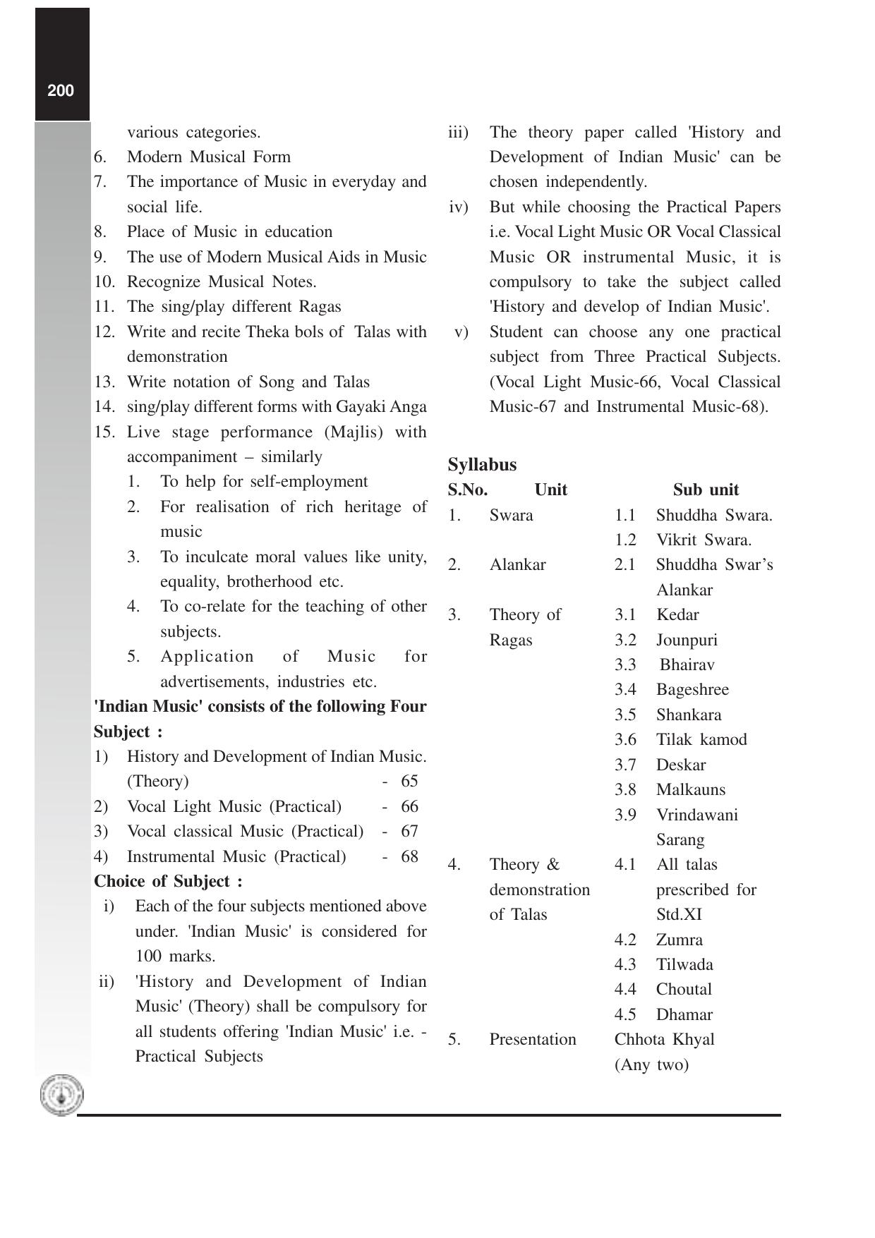 Maharashtra HSC Vocal Classical Music Syllabus - Page 4