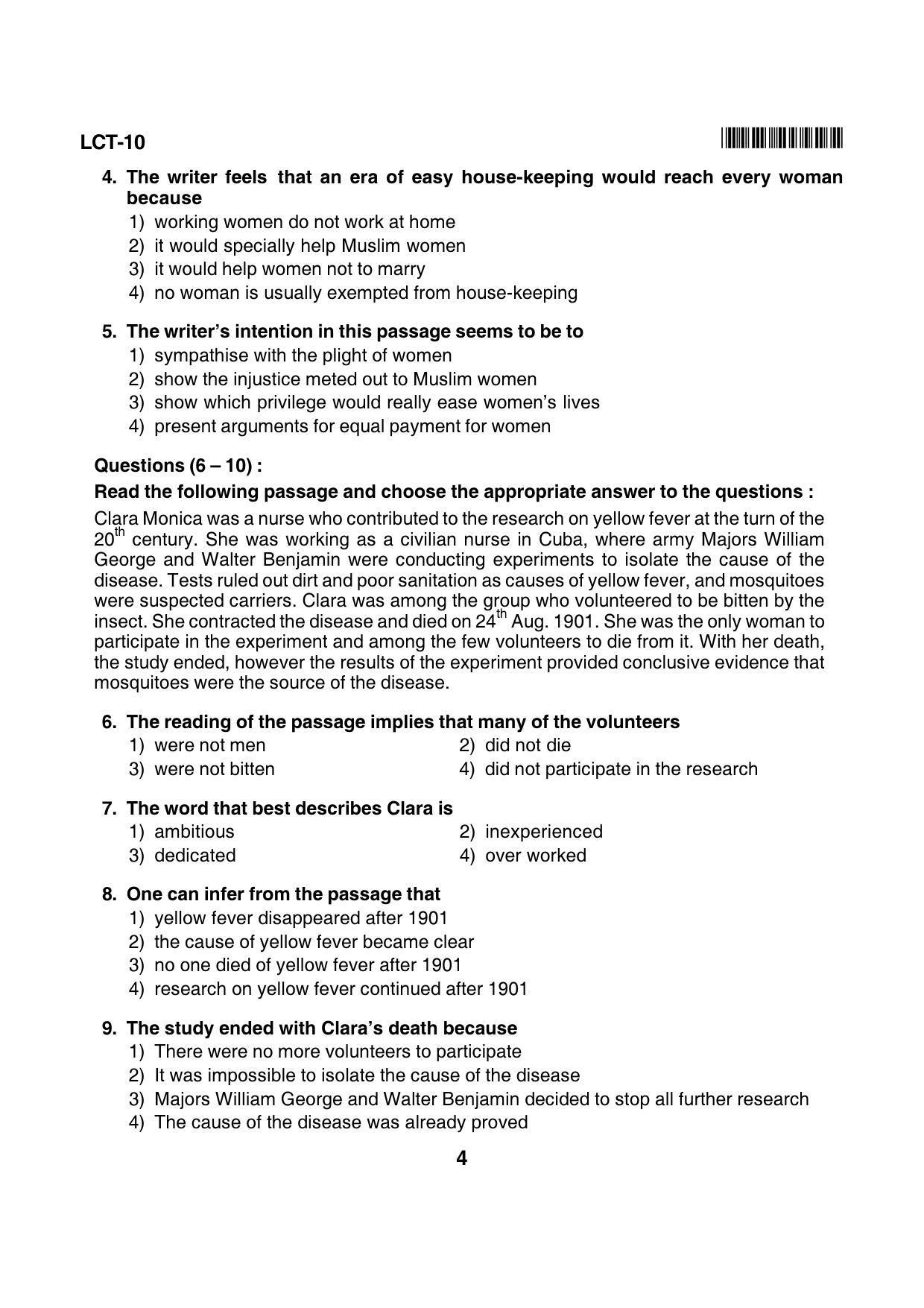 Karnataka NTSE 2013 LCT Question Paper - Page 4