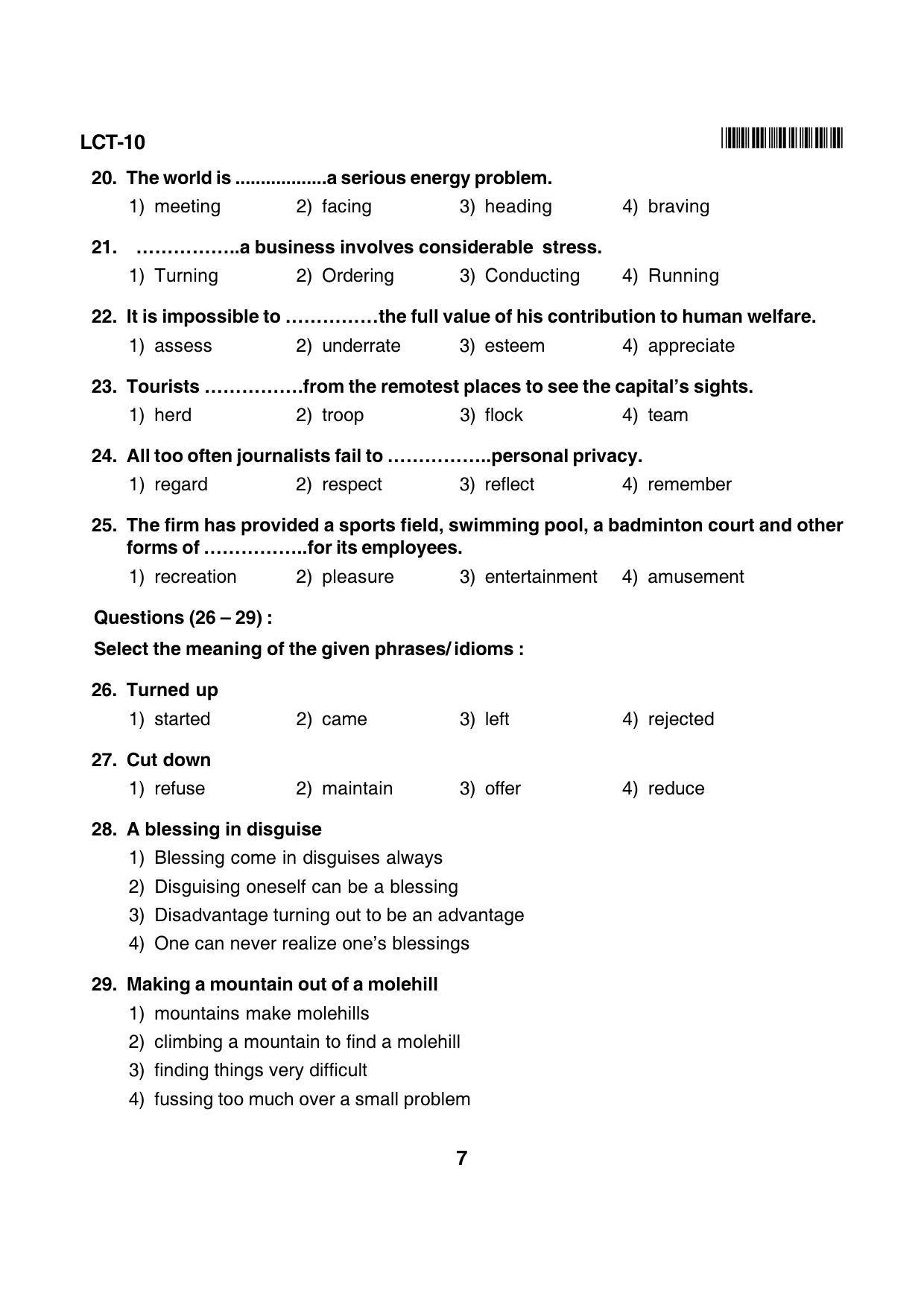 Karnataka NTSE 2013 LCT Question Paper - Page 7