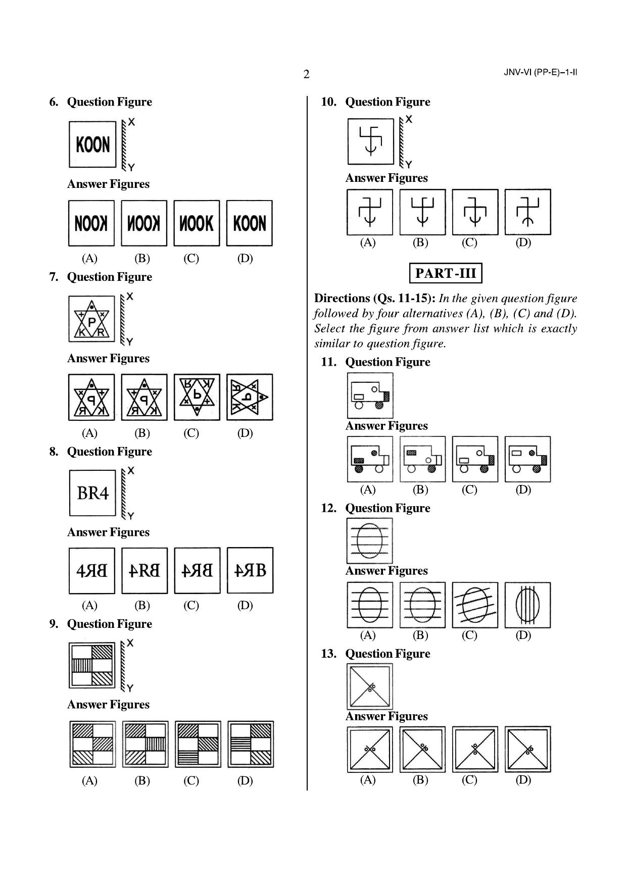 JNVST Class 6 2014 Question Paper with Solutions - Page 2