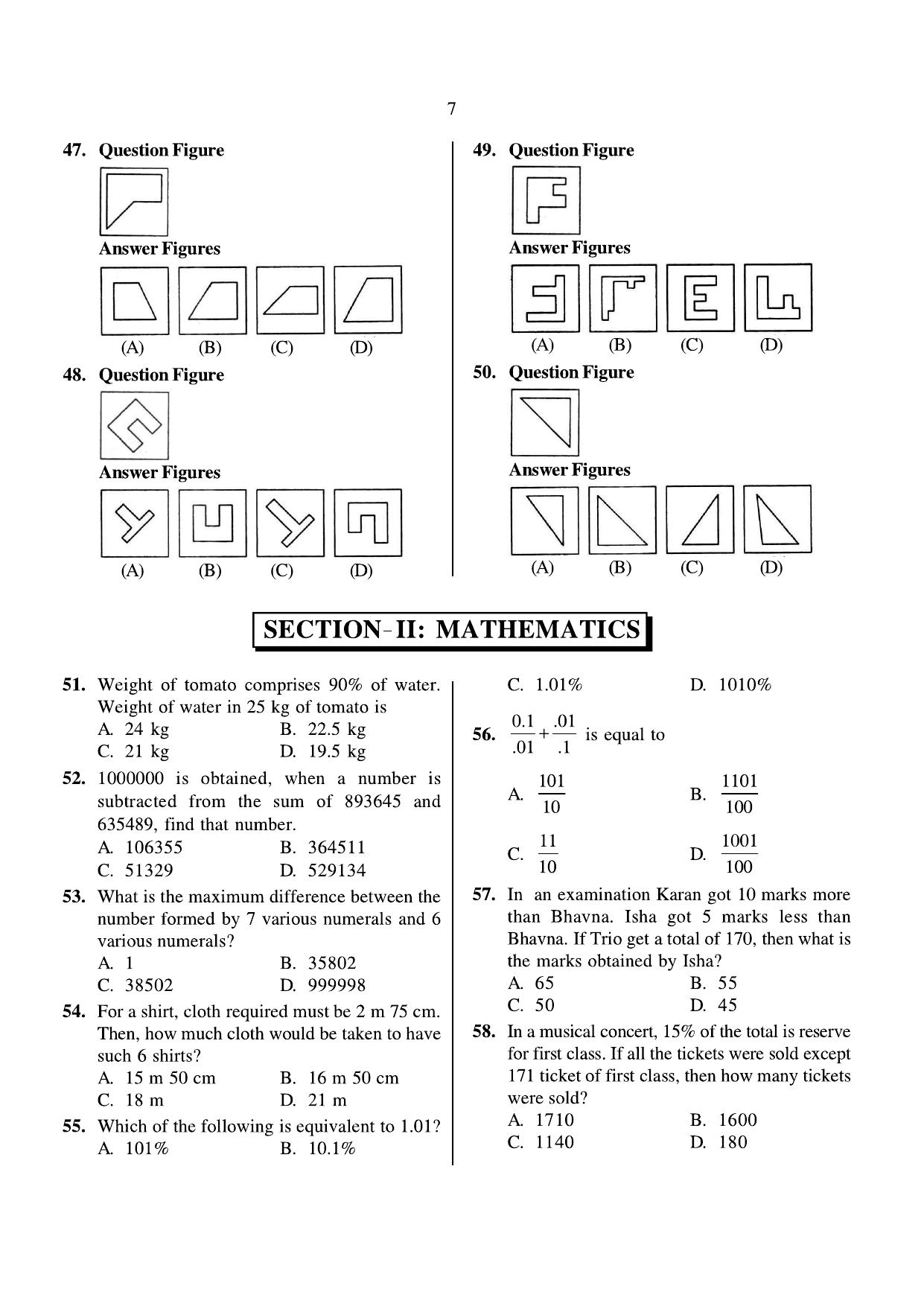 JNVST Class 6 2014 Question Paper with Solutions - Page 7