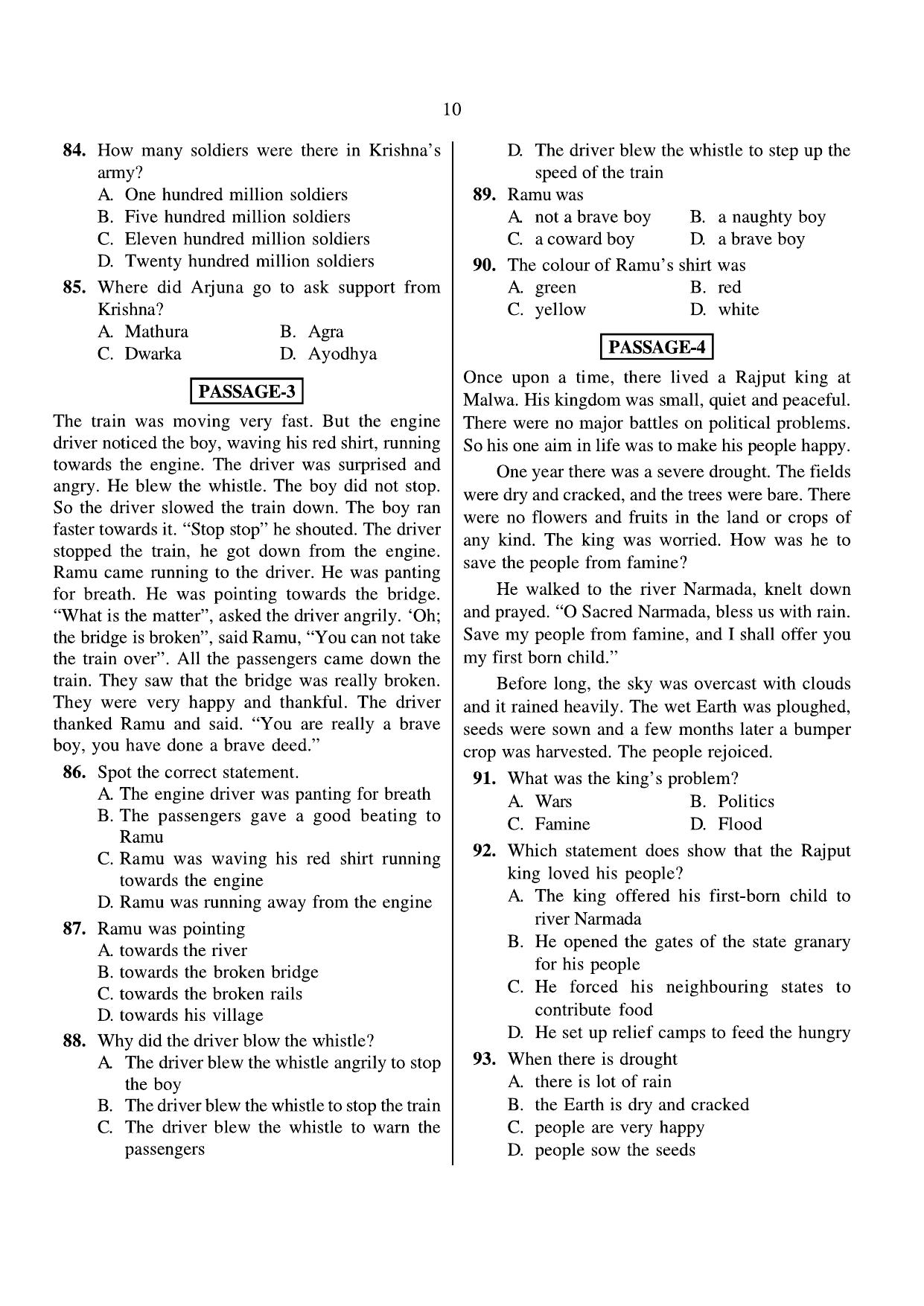 JNVST Class 6 2014 Question Paper with Solutions - Page 10