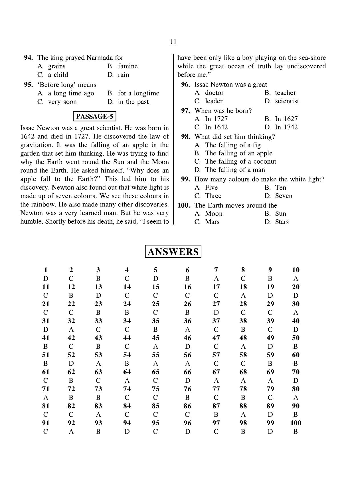 JNVST Class 6 2014 Question Paper with Solutions - Page 11