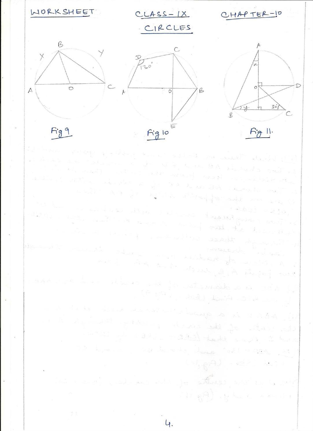 CBSE Worksheets for Class 9 Mathematics Circles Assignment 1 - Page 4