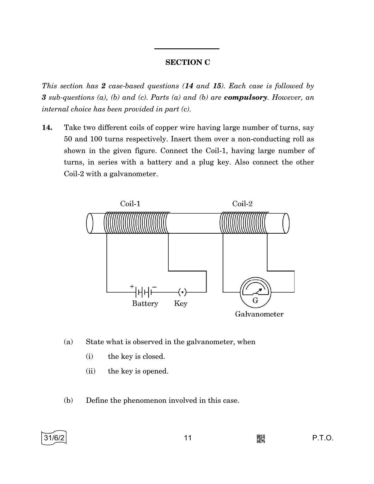 CBSE Class 10 31-6-2 SCIENCE 2022 Compartment Question Paper - Page 11
