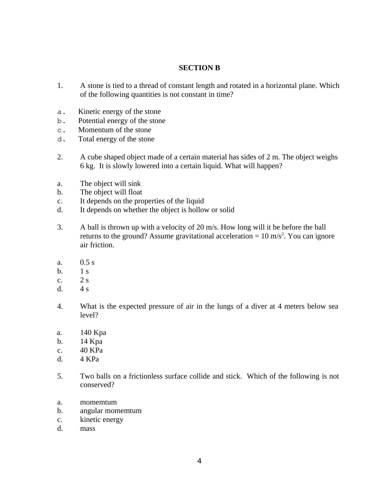 JGEEBILS Biology Question Paper 2011 - Page 4