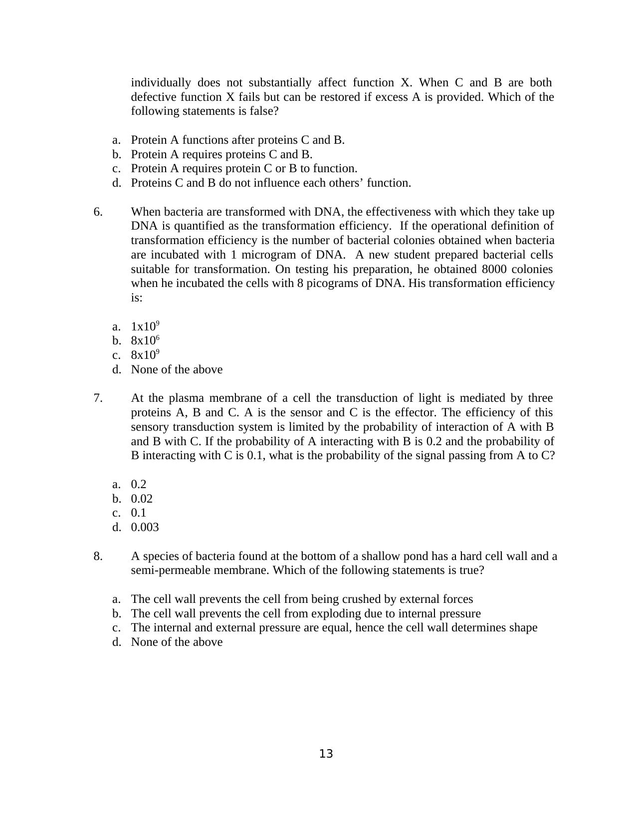 JGEEBILS Biology Question Paper 2011 - Page 13