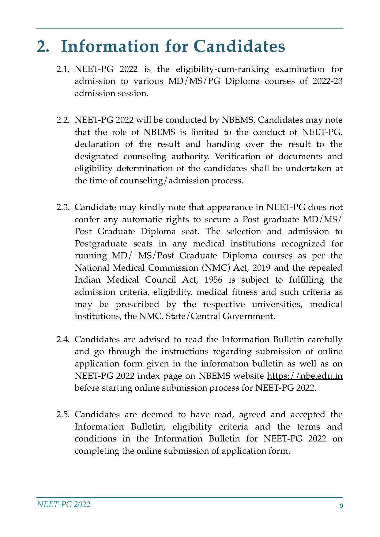 NEET-PG Exam 2022 - Page 9