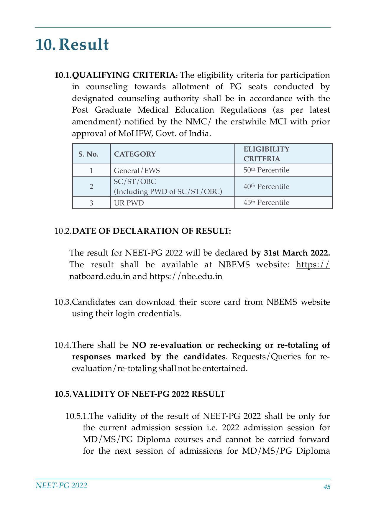 NEET-PG Exam 2022 - Page 45