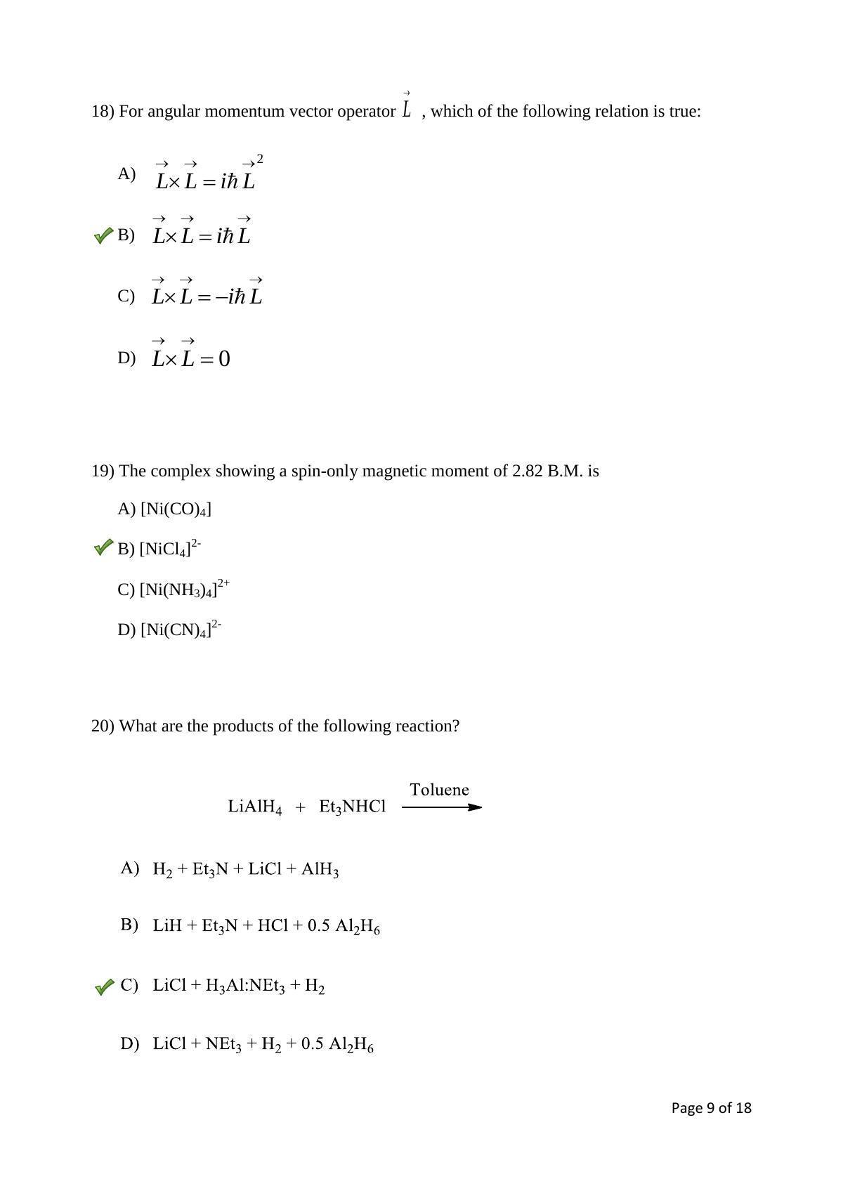 TIFR GS 2017 Chemistry Y Question Paper - Page 9