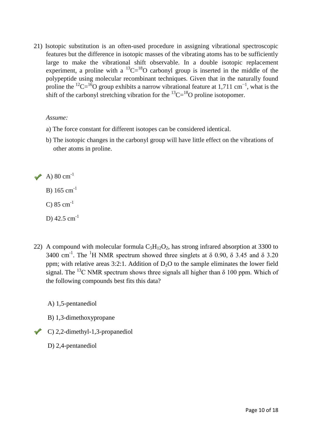 TIFR GS 2017 Chemistry Y Question Paper - Page 10