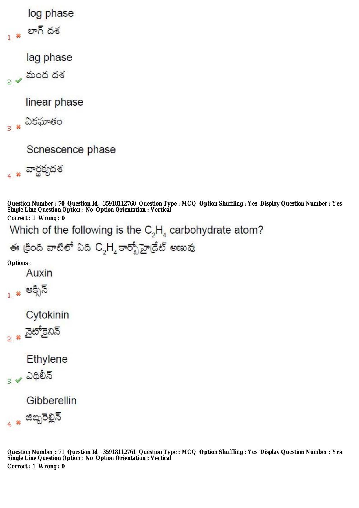 TS CPGET 2018 M.Sc. Botany (Shift 2) Question Paper with Answer Key - Page 37
