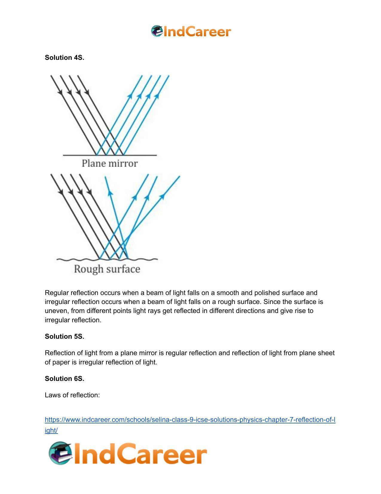 Selina Class 9 ICSE Solutions Physics : Chapter 7- Reflection of Light - Page 4