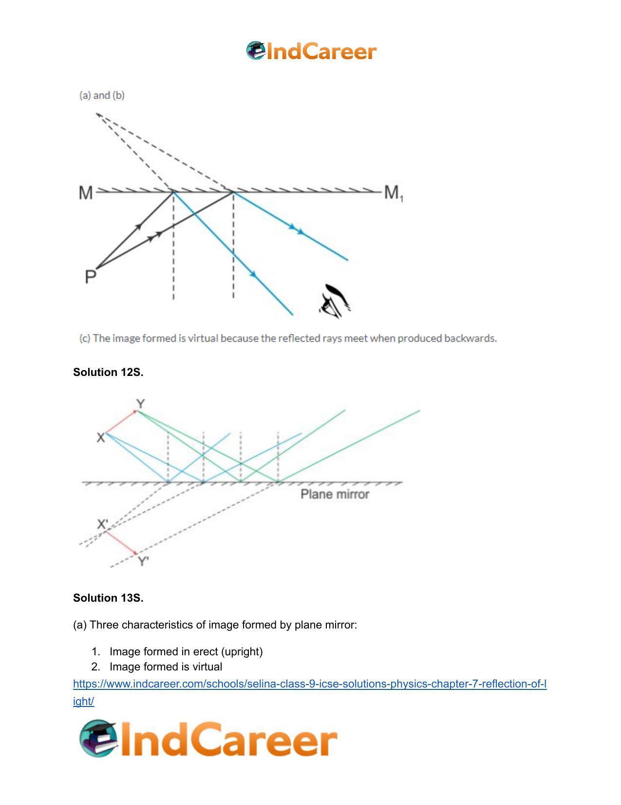 Selina Class 9 ICSE Solutions Physics : Chapter 7- Reflection of Light - Page 8