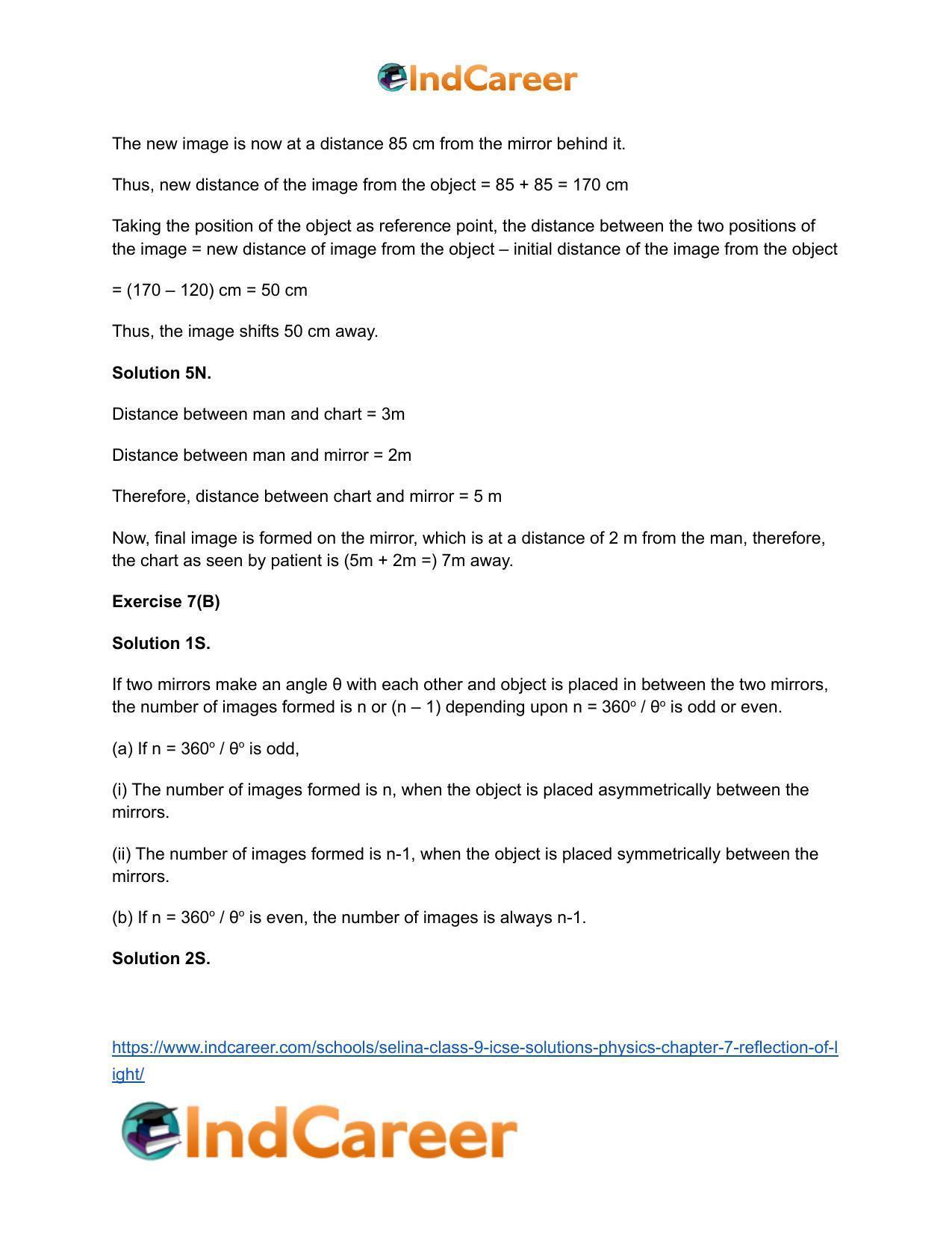 Selina Class 9 ICSE Solutions Physics : Chapter 7- Reflection of Light - Page 12