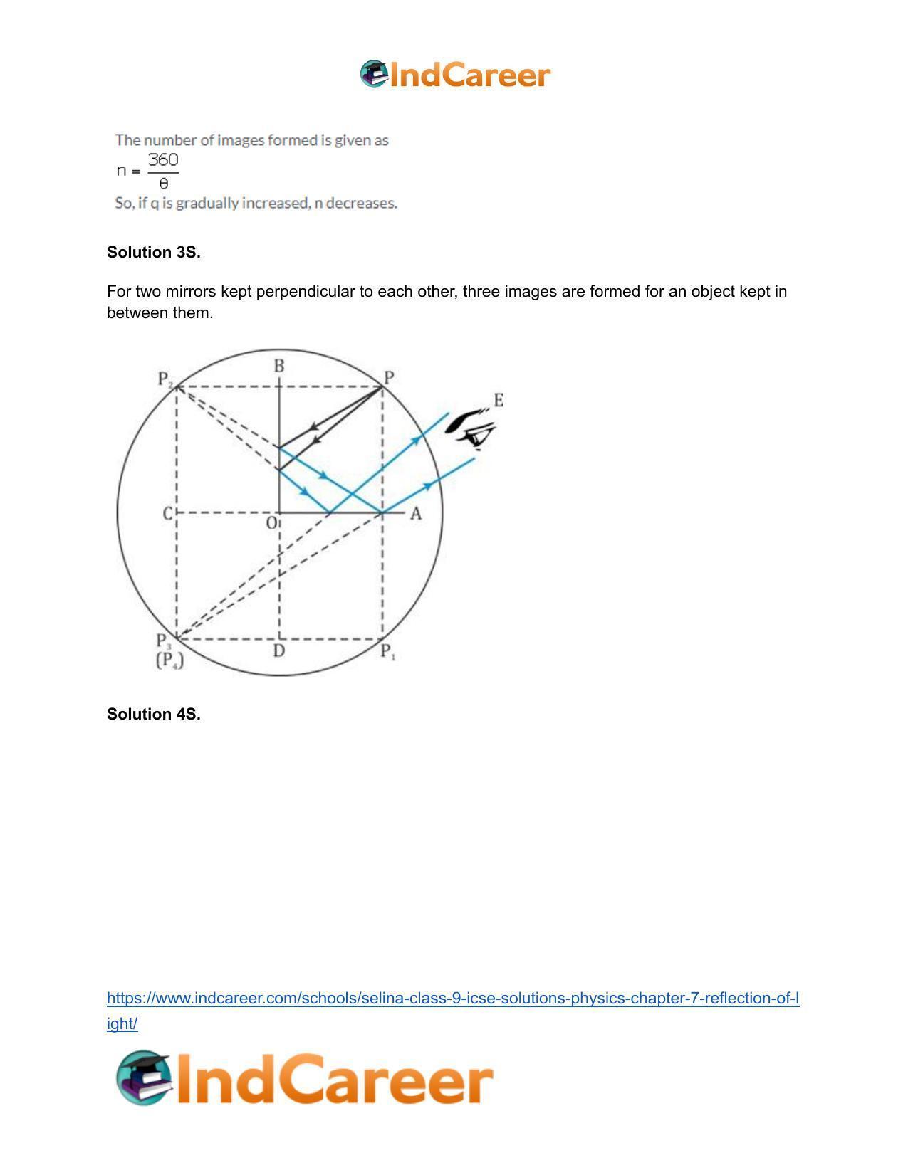 Selina Class 9 ICSE Solutions Physics : Chapter 7- Reflection of Light - Page 13