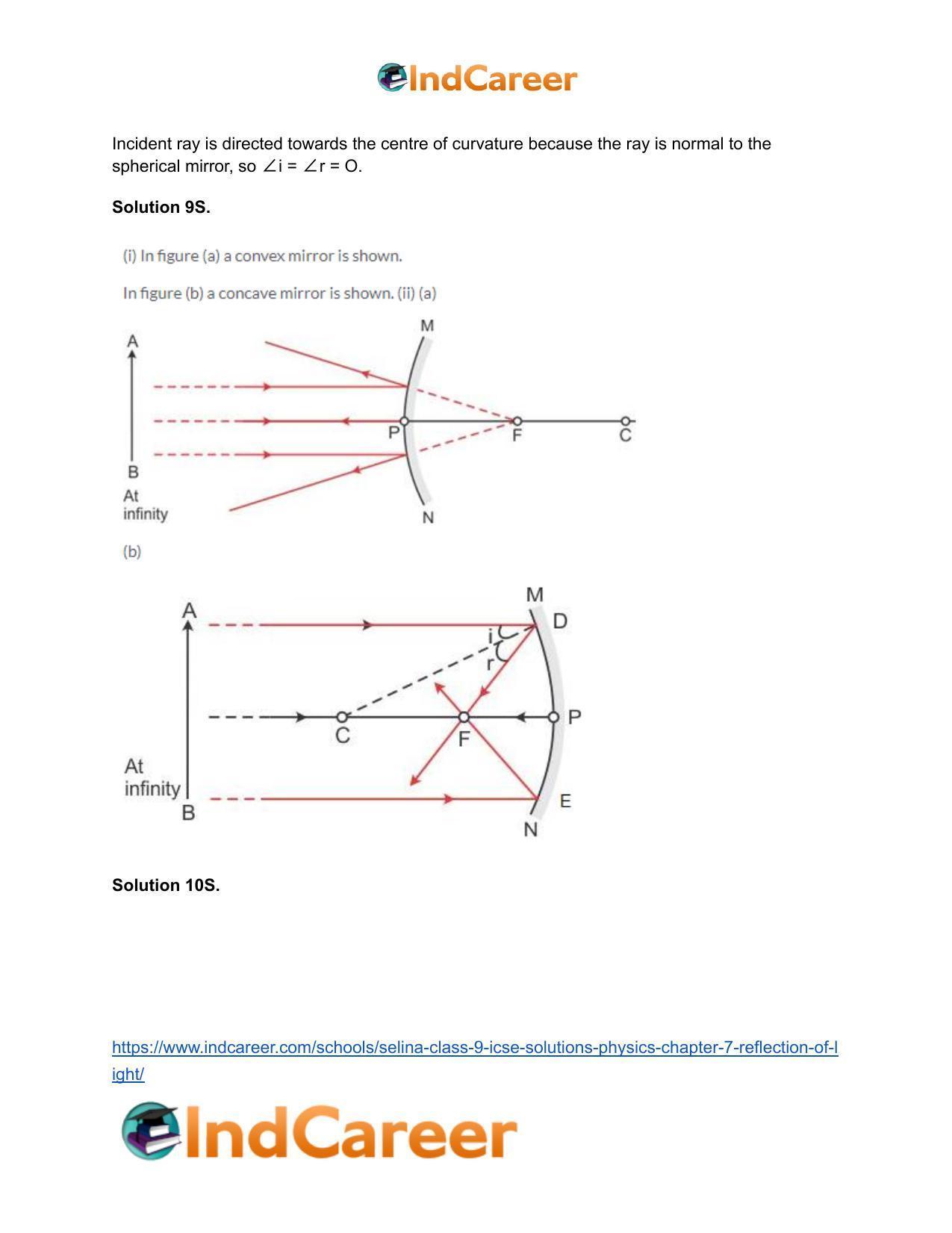 Selina Class 9 ICSE Solutions Physics : Chapter 7- Reflection of Light - Page 19