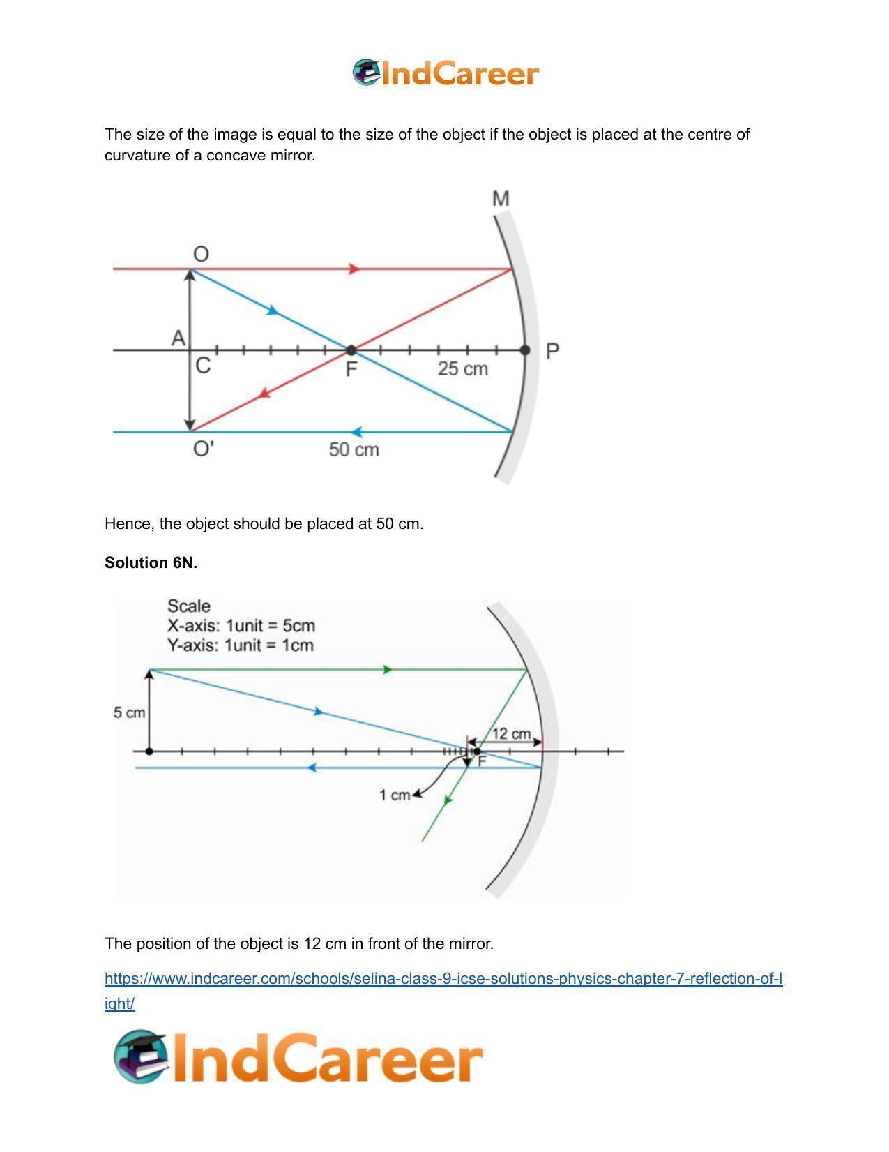Selina Class 9 ICSE Solutions Physics : Chapter 7- Reflection of Light - Page 31