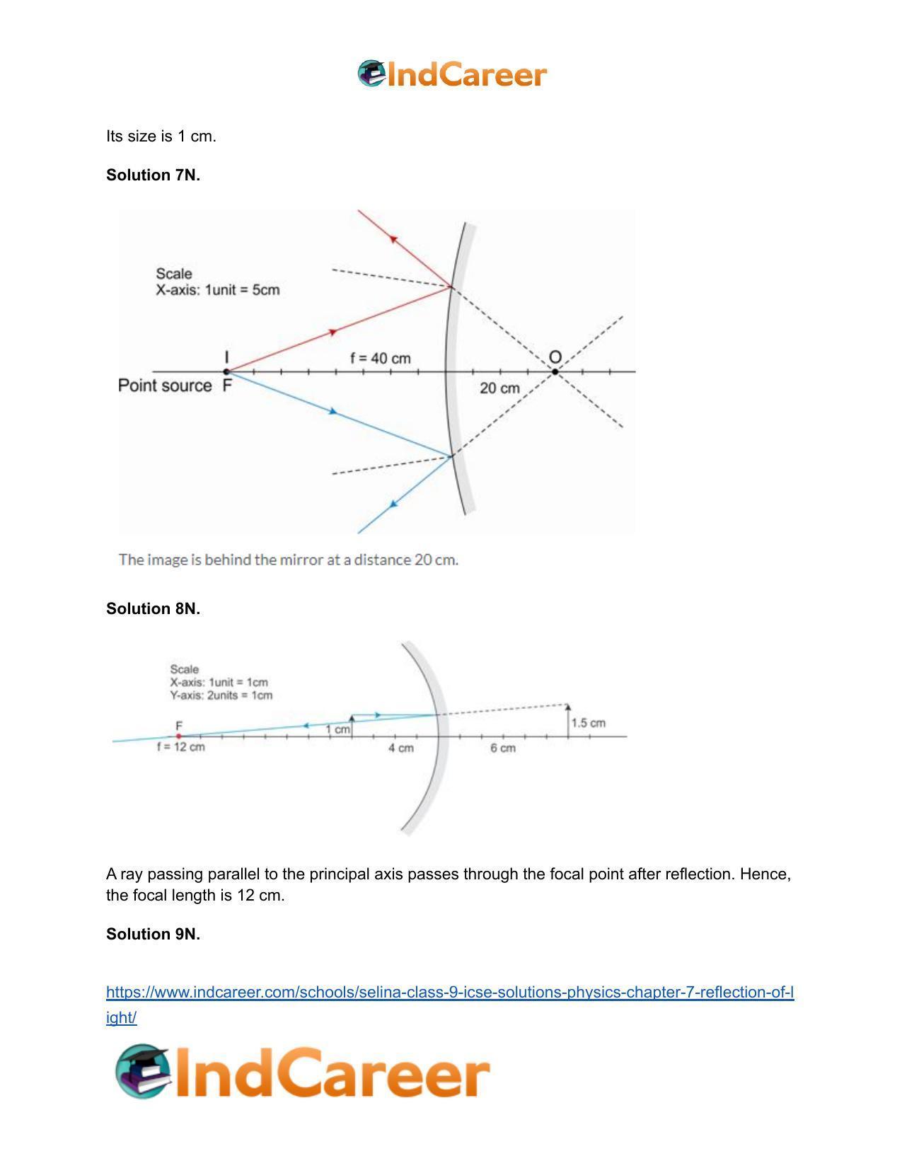 Selina Class 9 ICSE Solutions Physics : Chapter 7- Reflection of Light - Page 32