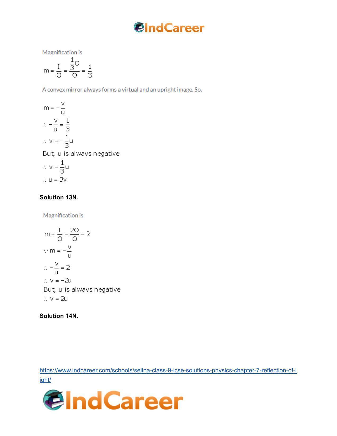 Selina Class 9 ICSE Solutions Physics : Chapter 7- Reflection of Light - Page 36
