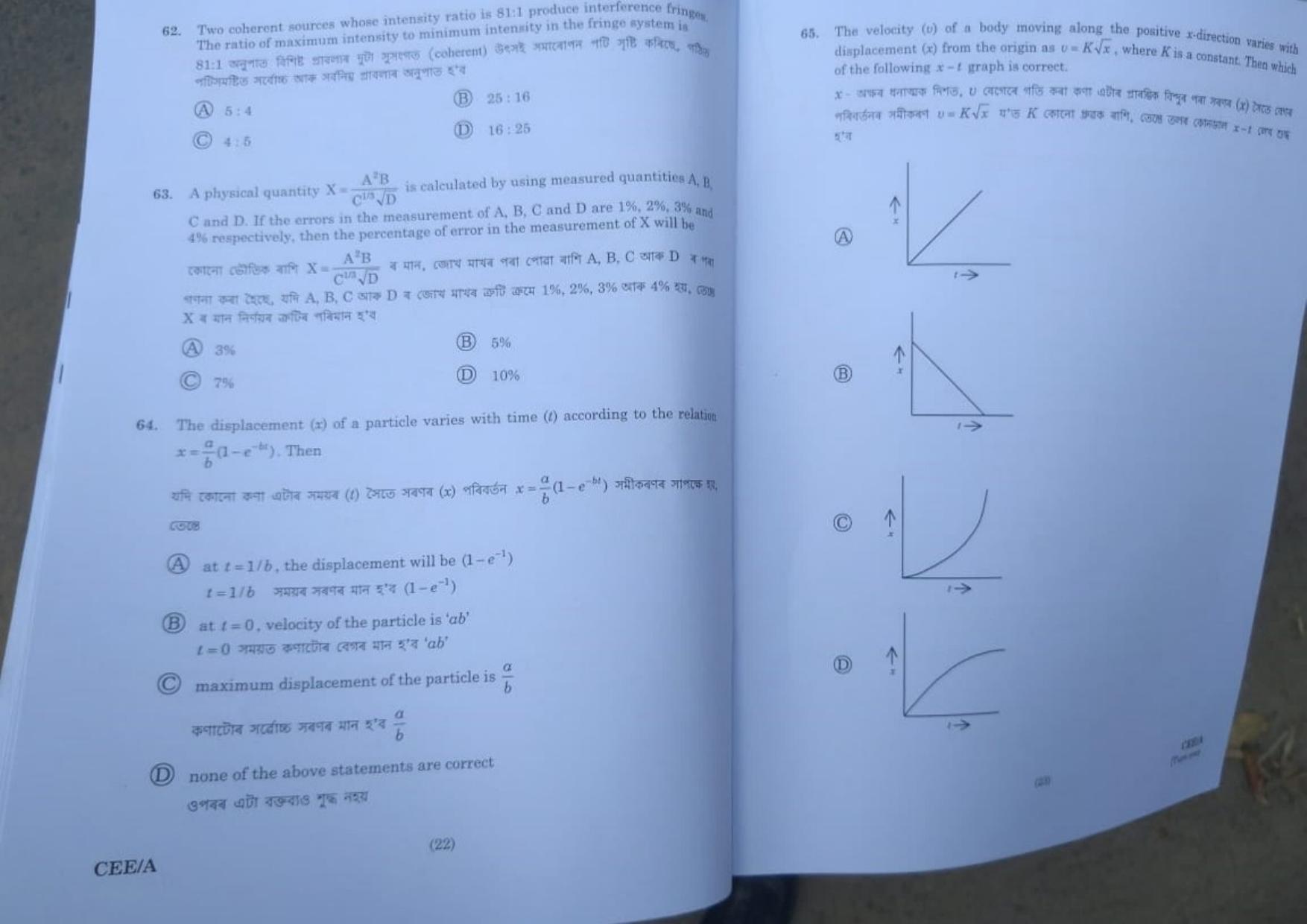 Assam CEE 2020: CEE 2020 Questions SET A - Page 11