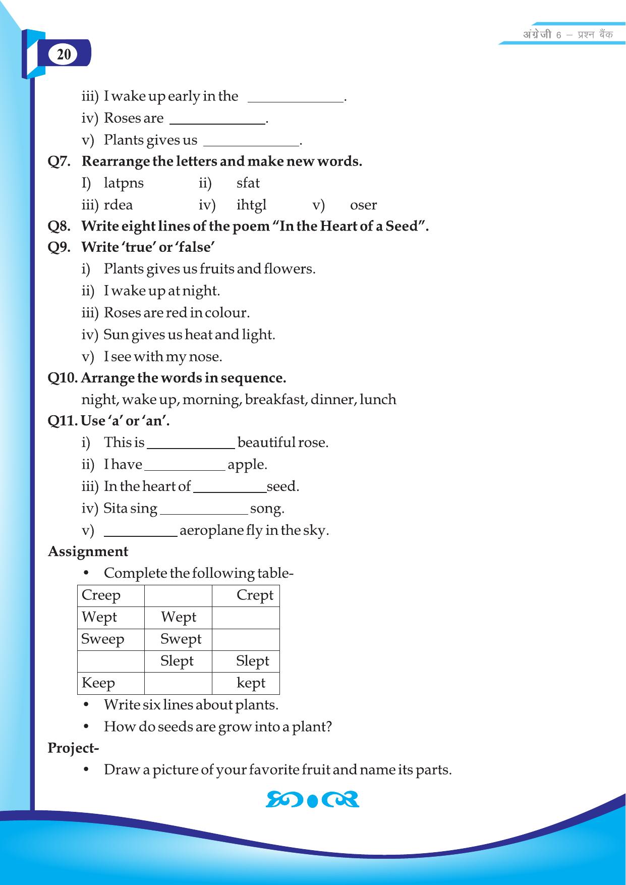 Chhattisgarh Board Class 6 English Question Bank - Page 22