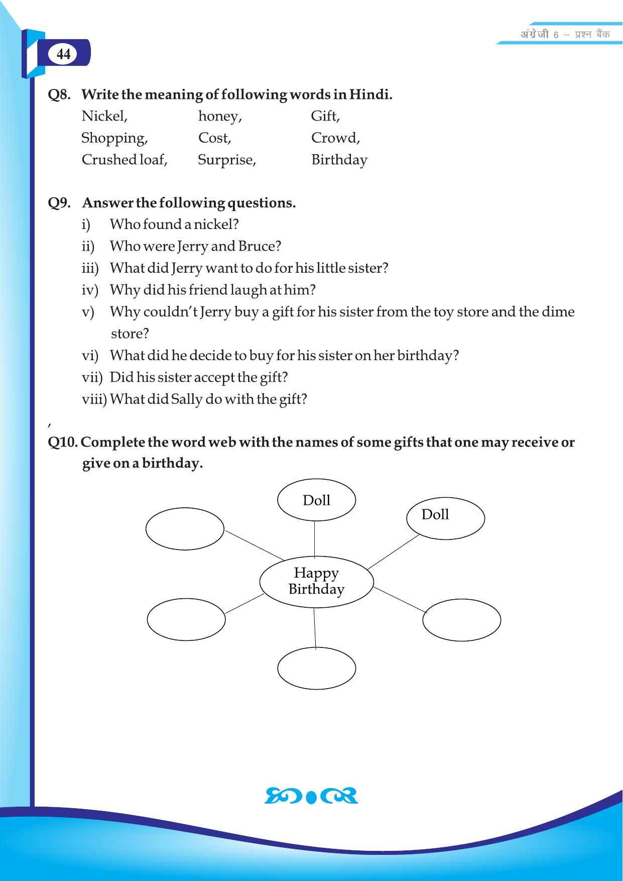 Chhattisgarh Board Class 6 English Question Bank - Page 46