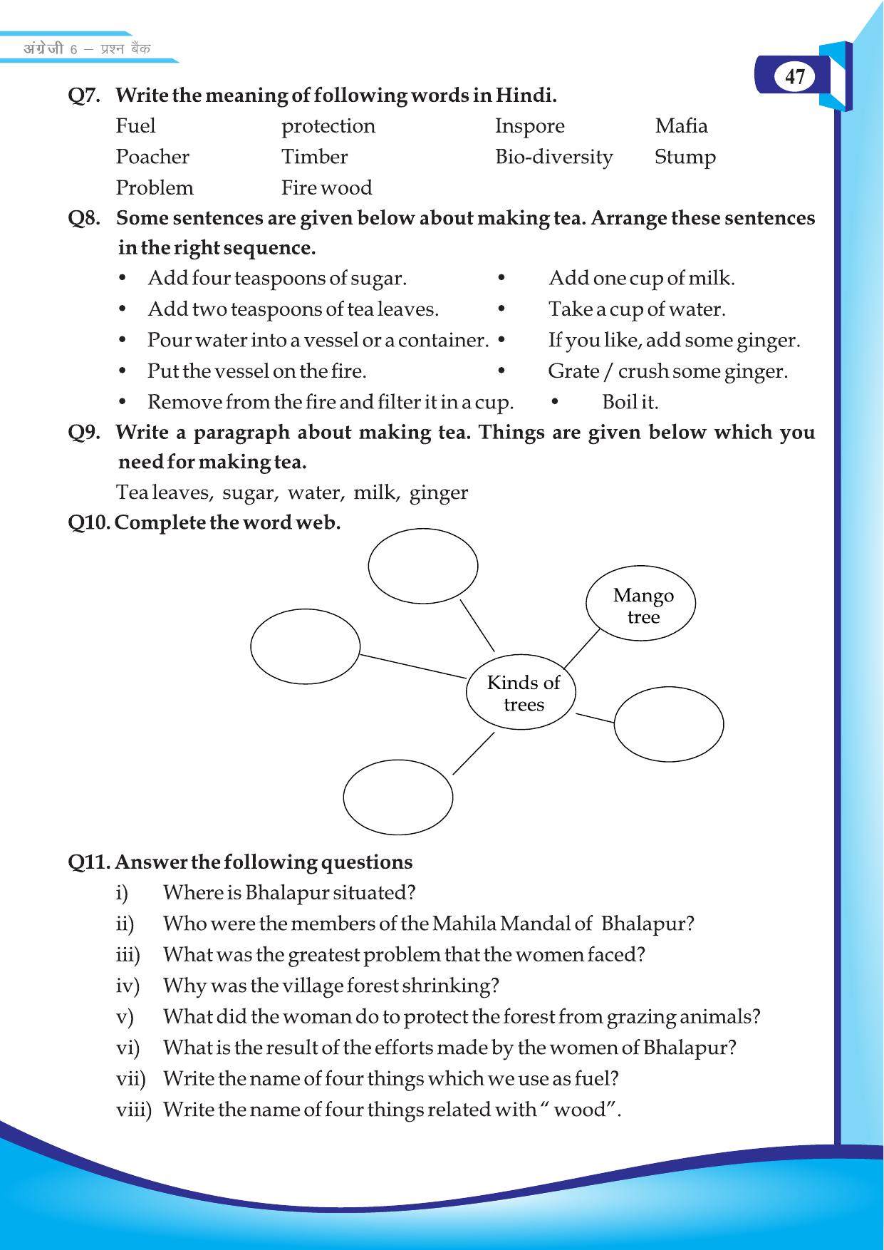 Chhattisgarh Board Class 6 English Question Bank - Page 49