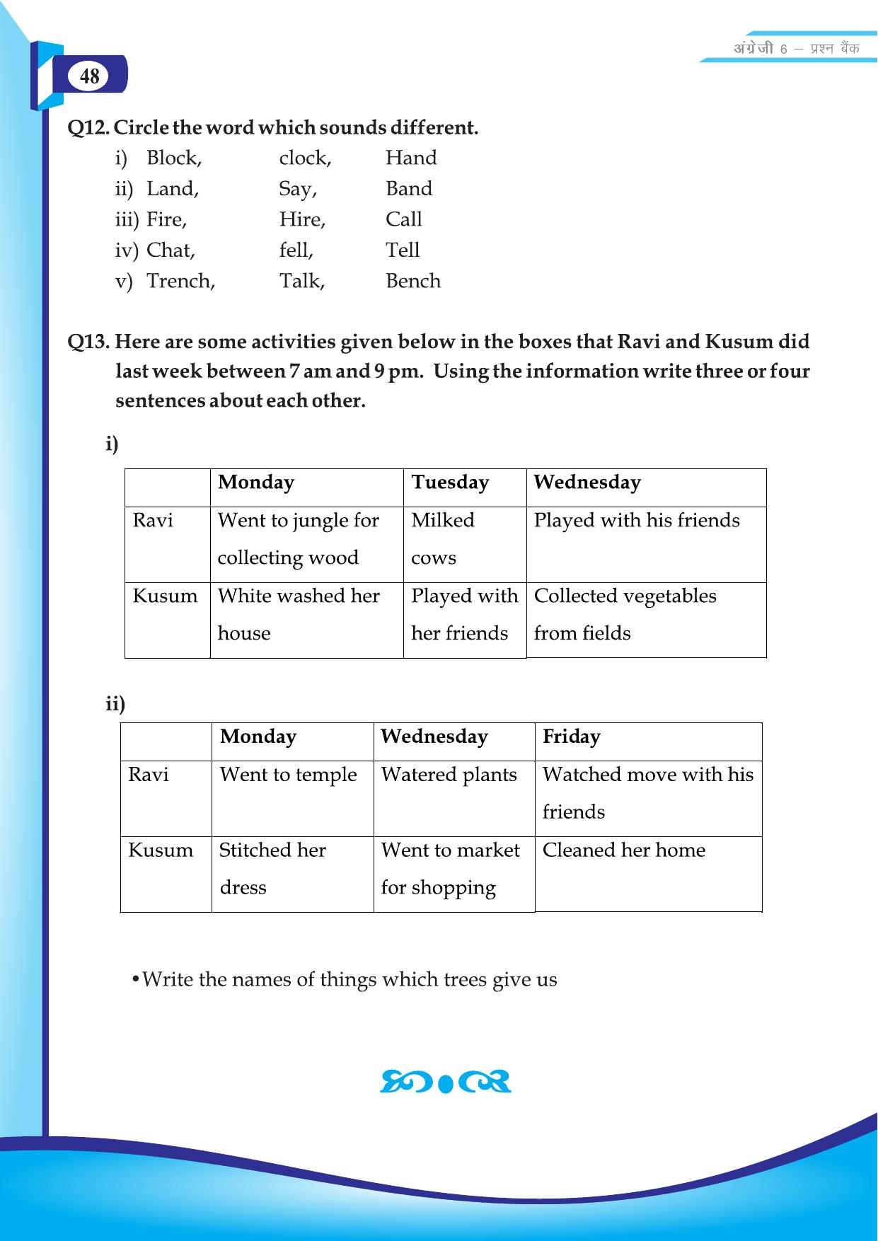 Chhattisgarh Board Class 6 English Question Bank - Page 50