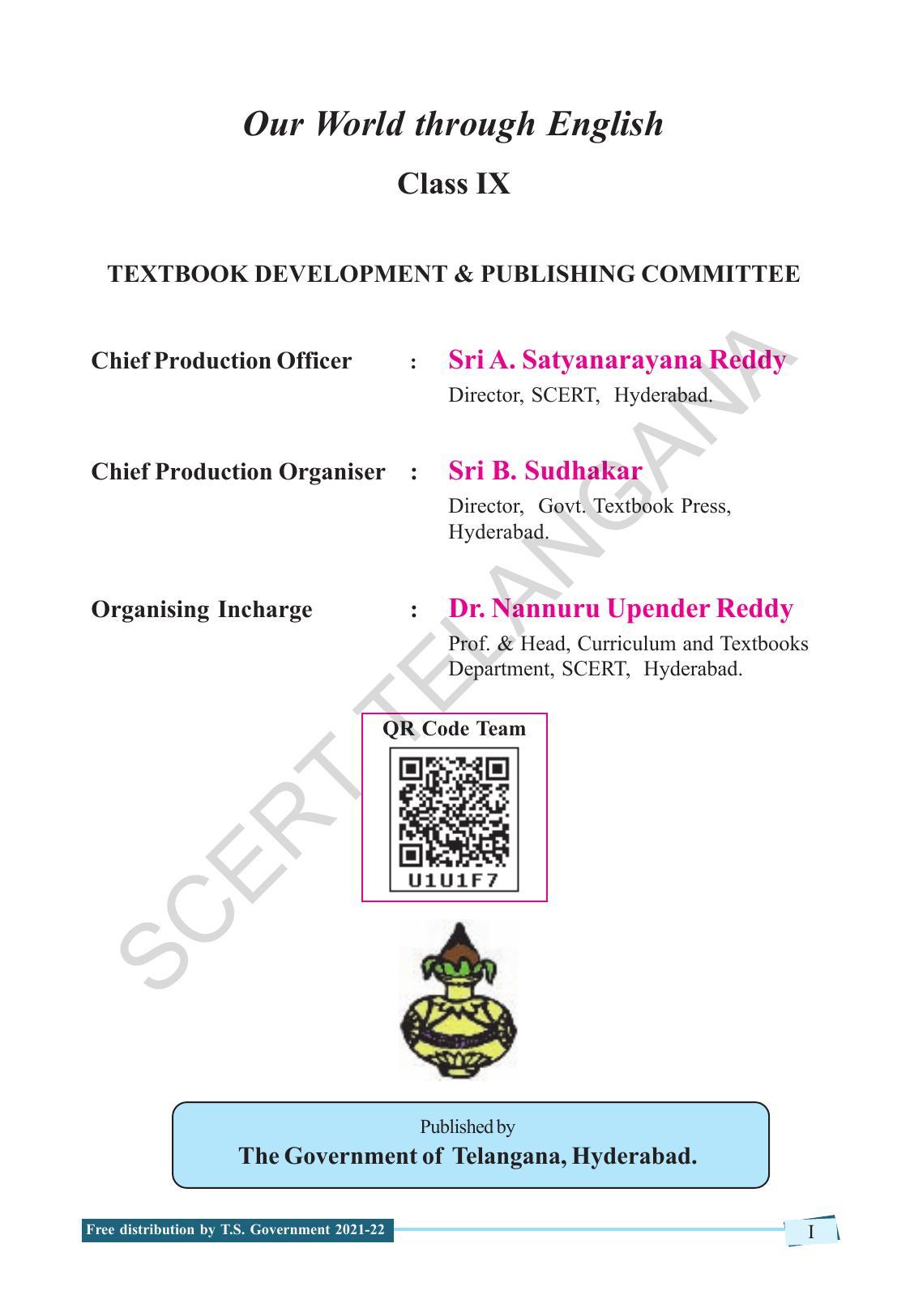 TS SCERT Class 9 English (English Medium) Text Book - Page 3