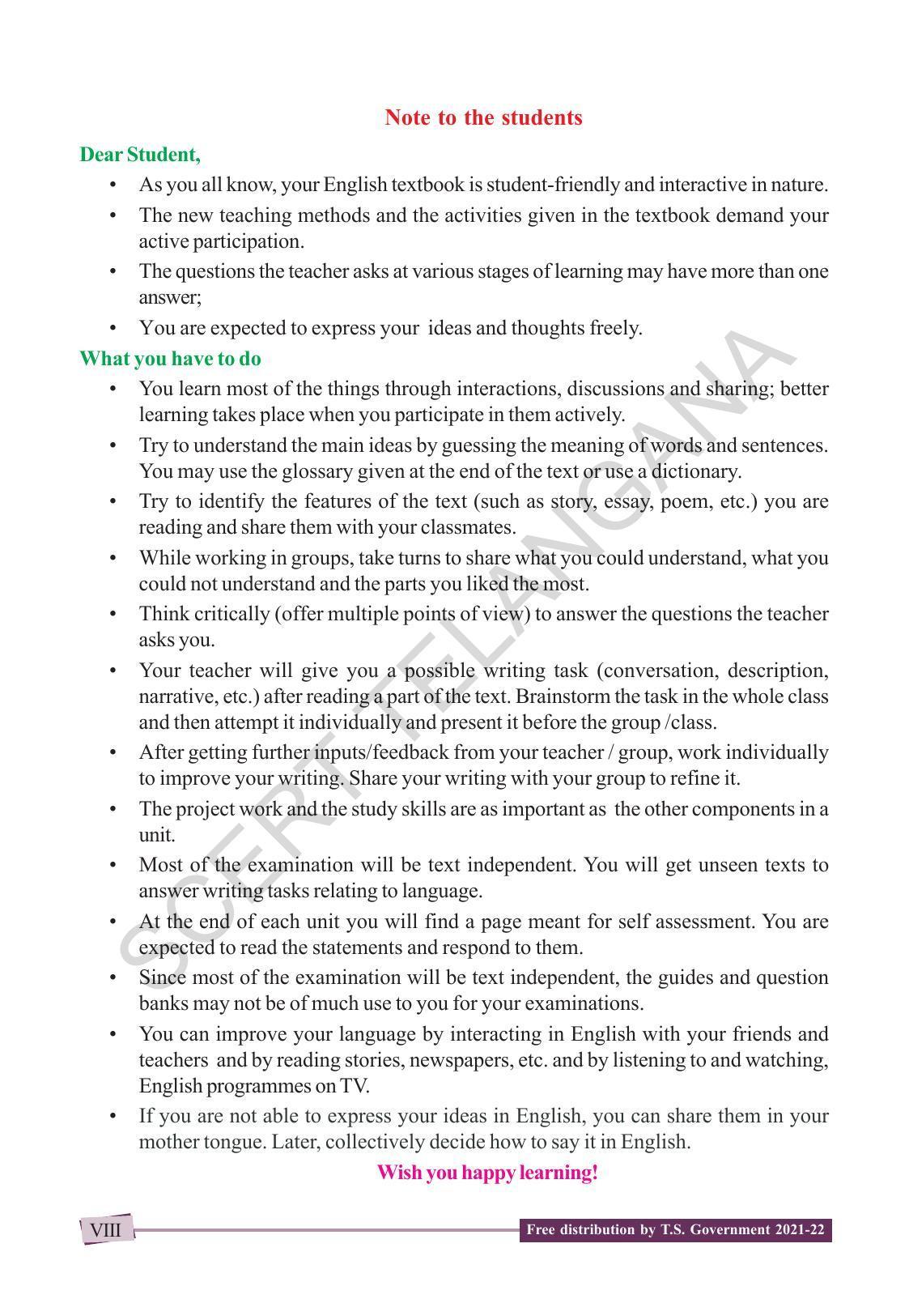 TS SCERT Class 9 English (English Medium) Text Book - Page 10