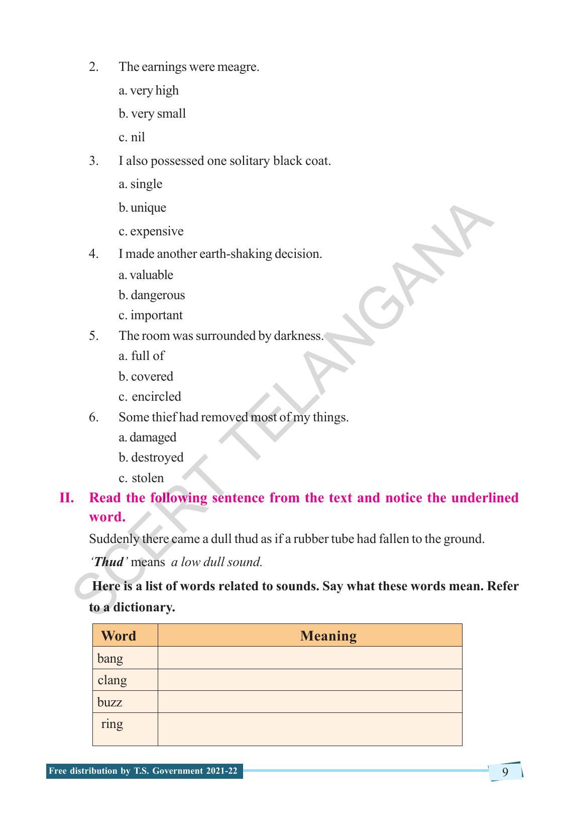 TS SCERT Class 9 English (English Medium) Text Book - Page 19