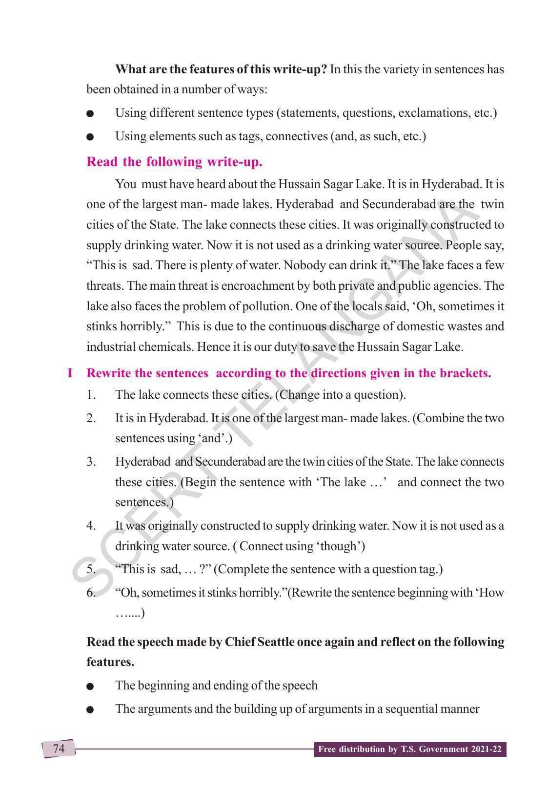 TS SCERT Class 9 English (English Medium) Text Book - Page 84