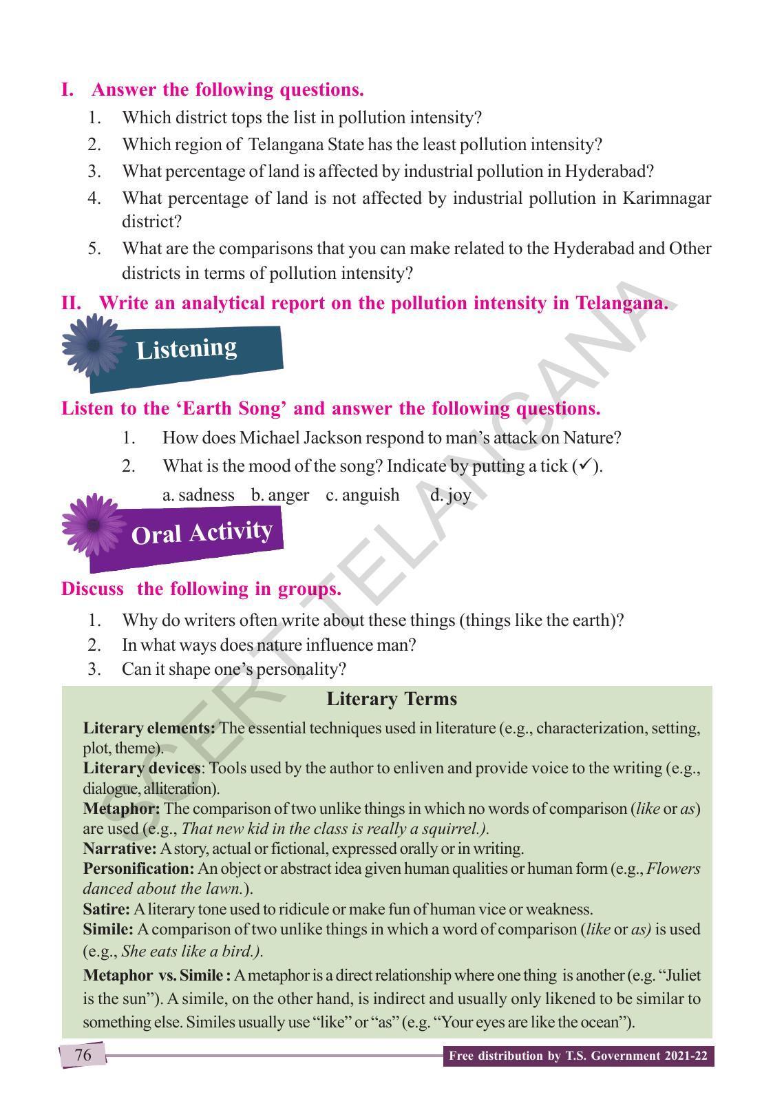 TS SCERT Class 9 English (English Medium) Text Book - Page 86