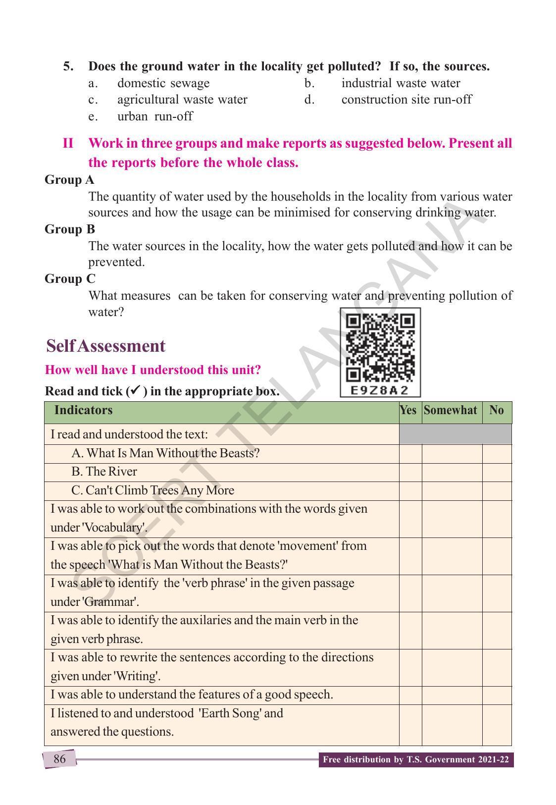 TS SCERT Class 9 English (English Medium) Text Book - Page 96