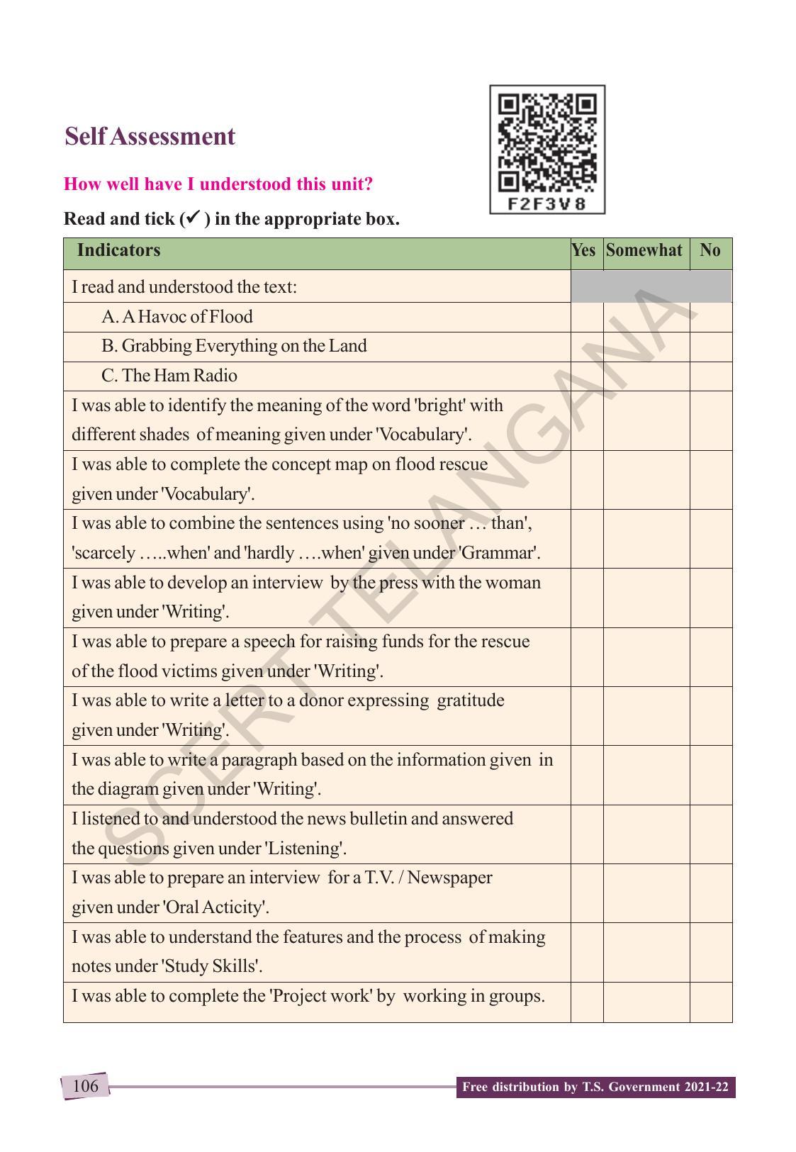 TS SCERT Class 9 English (English Medium) Text Book - Page 116