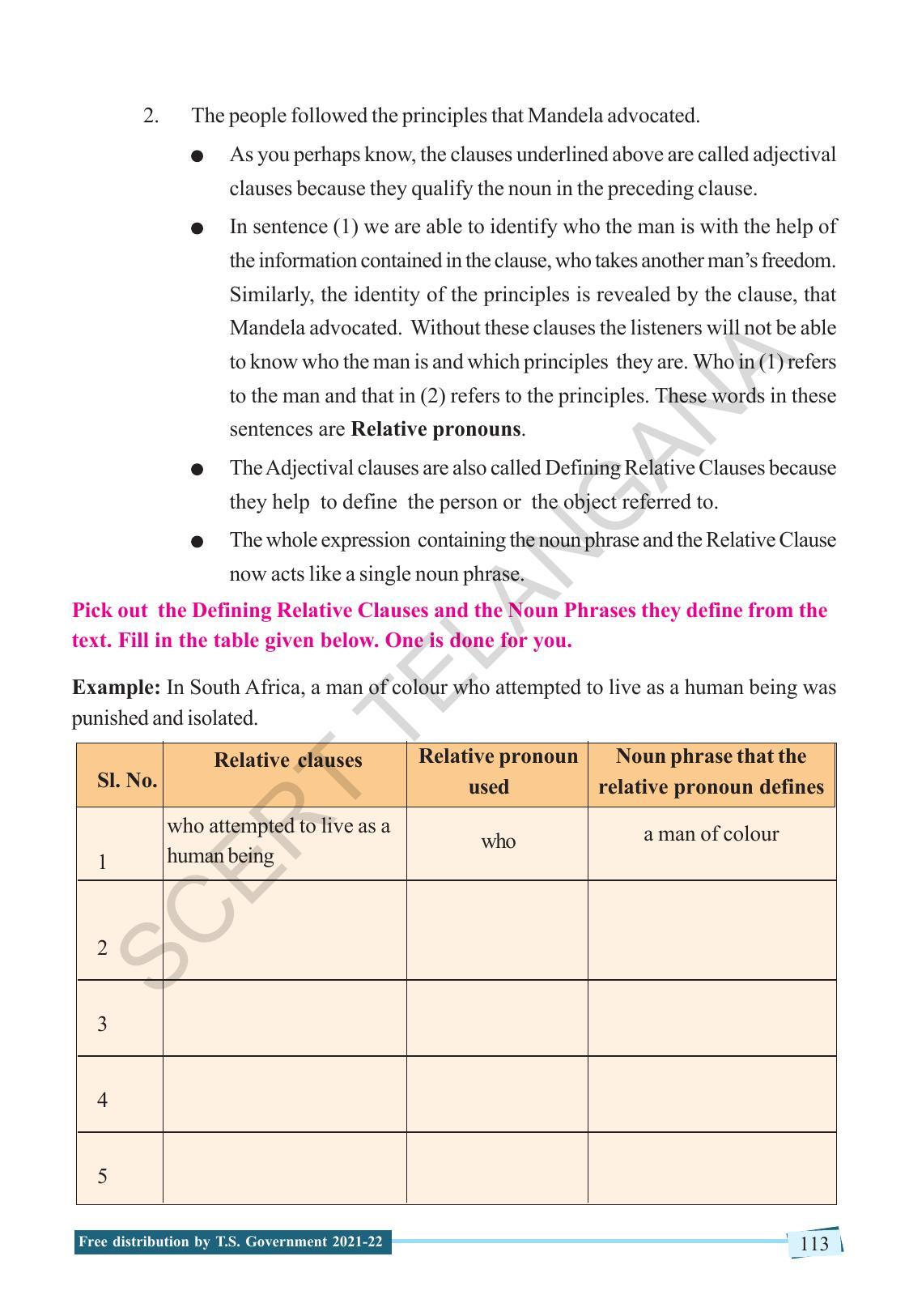 TS SCERT Class 9 English (English Medium) Text Book - Page 123