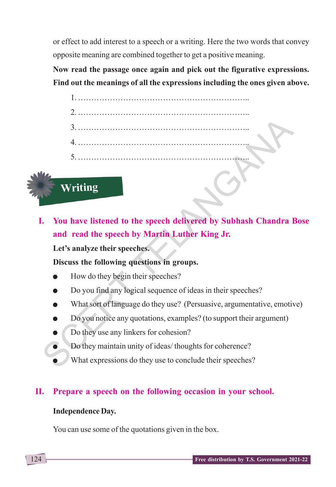 TS SCERT Class 9 English (English Medium) Text Book - Page 134