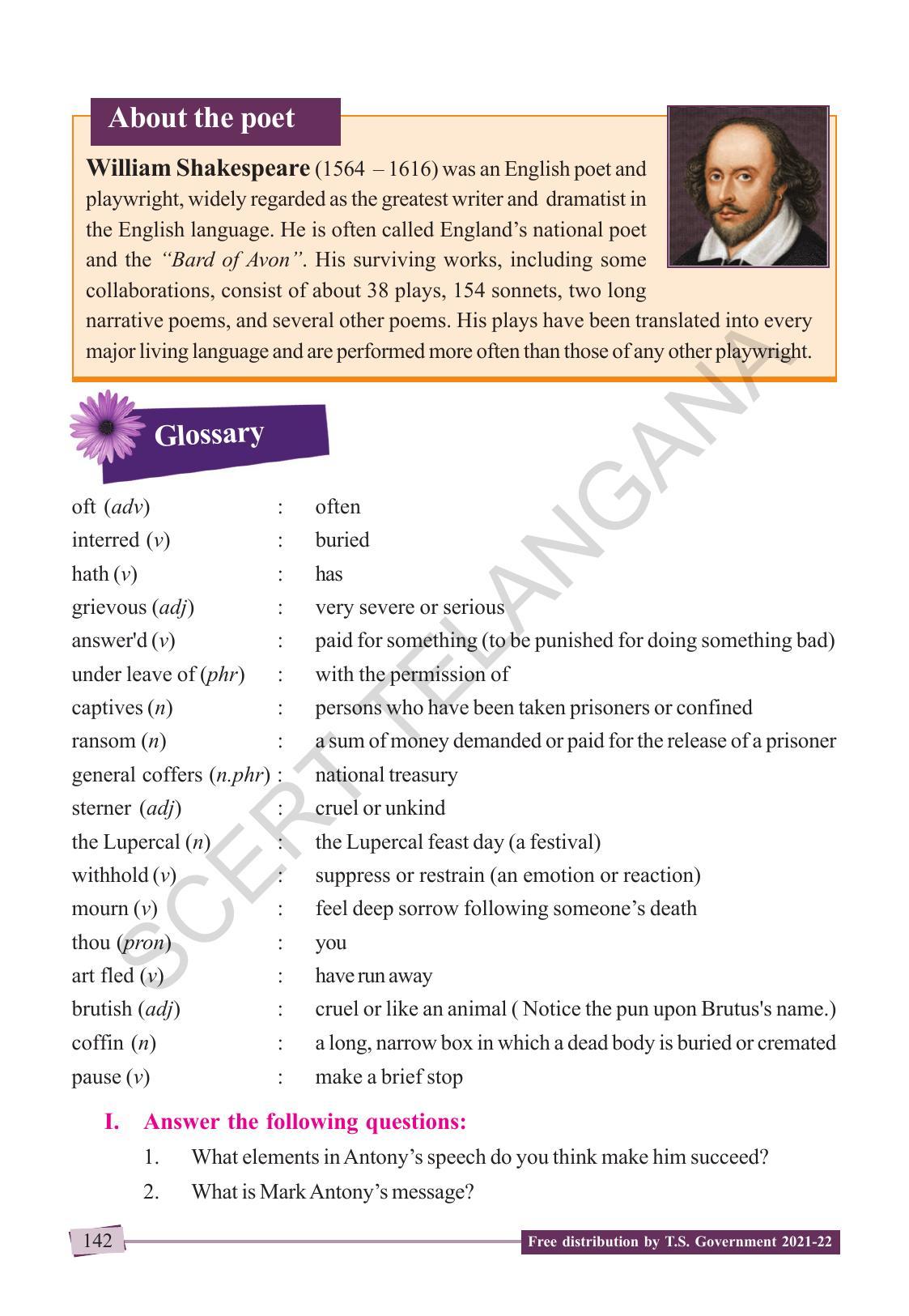 TS SCERT Class 9 English (English Medium) Text Book - Page 152